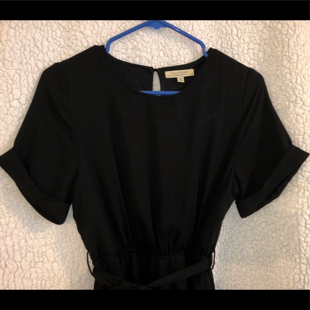 Women’s Black Floor Length Polgram Dress